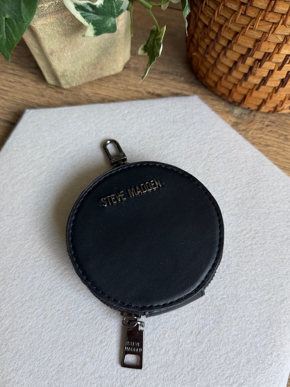 Steve Madden Black VL Detachable Coin Purse - Unisex, Steve Madden Accy